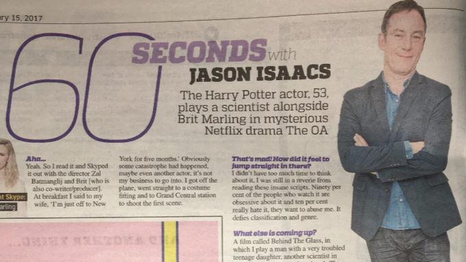 60 seconds with Jason Isaacs