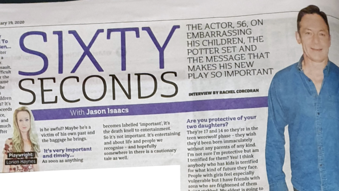 Jason Isaacs In The Metro's 60 Second Interview