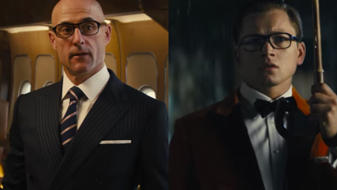 Taron Egerton and Mark Strong in Kingsman: The Golden Circle